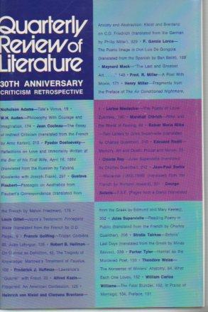 Seller image for Quarterly Review of Literature XX(3-4): 30th Anniversary Criticism Retrospective for sale by Bookfeathers, LLC