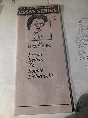 Seller image for Prison Letters to Sophie Liebknecht. A J Muste Memorial Series No 6 for sale by Bristlecone Books  RMABA