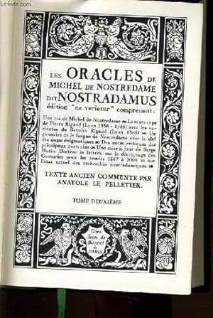 Seller image for LES ORACLES Tome II for sale by Le-Livre