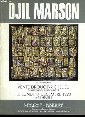Image du vendeur pour CATALOGUE DE VENTE AUX ENCHERES : Djil Marson le lundi 17 dcembre 1990  l'hotel DROUOT mis en vente par Le-Livre