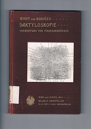 Seller image for Daktyloskopie: Verwertung Von Fingerabdrucken Zu Identifizierungszwecken for sale by Librairie Poids Plume