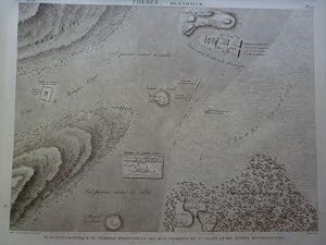 DESCRIPTION DE L'EGYPTE. Thèbes. Memnomium. Plan topographique du tombeau d'Osymandyas, des deux ...