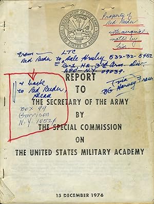 Report to the Secretary of the Army By the Special Commission on the United States Military Acade...