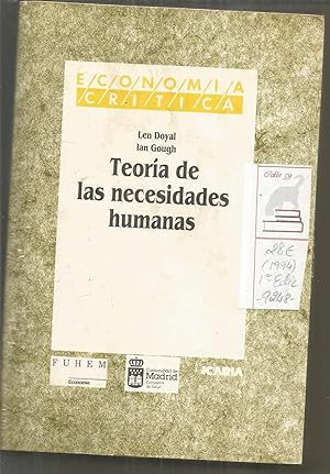 TEORIA DE LAS NECESIDADES HUMANAS 1ª EDICION