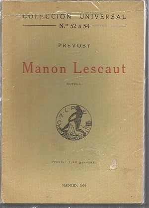 MANON LESCAUT (Colección Universal Nº 52-54)