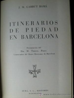 Imagen del vendedor de ITINERARIOS DE PIEDAD EN BARCELONA a la venta por Librera Maestro Gozalbo