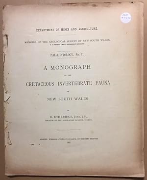 Seller image for Department of Mines And Agriculture Memoirs of the Geological Survey of New South Wales. Palaeontology No. 11 A Monograph of the Cretaceous Invertebrate Fauna of New South Wales for sale by Dial-A-Book