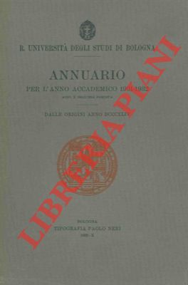 Bild des Verkufers fr Annuario per l'anno accademico 1931-1932. zum Verkauf von Libreria Piani