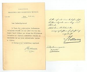 Seller image for Eigenh. Brief mit U. und ms. Brief mit eh. U. for sale by Antiquariat INLIBRIS Gilhofer Nfg. GmbH