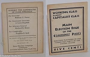 Working class against capitalist class. Main election issue of the Communist Party. Election Plat...