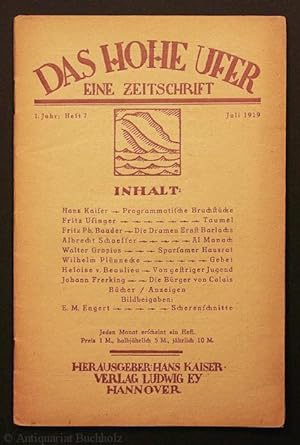 Das Hohe Ufer. Eine Zeitschrift. 1. Jahr, Heft 7. Juli 1919