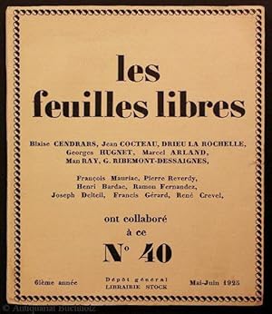 Les feuilles libres. No 40. 6ième année. Mai-Juin 1925