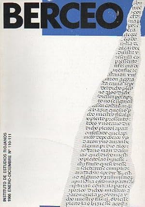 Bild des Verkufers fr Revista: BERCEO. N 110-111. Juan Antonio Basterra, msico riojano. La reja del coro de la Catedral de Calahorra. Municipio y rentas feudales en el alto Valle del Leza. zum Verkauf von angeles sancha libros