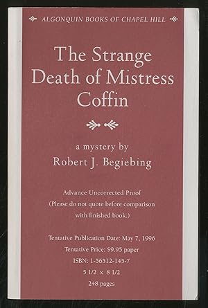 Bild des Verkufers fr The Strange Death of Mistress Coffin zum Verkauf von Between the Covers-Rare Books, Inc. ABAA