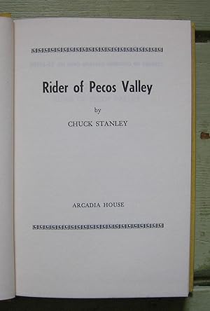 Bild des Verkufers fr Rider of Pecos Valley. zum Verkauf von Monkey House Books
