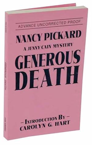 Bild des Verkufers fr Generous Death (Advance Uncorrected Proof) zum Verkauf von Jeff Hirsch Books, ABAA