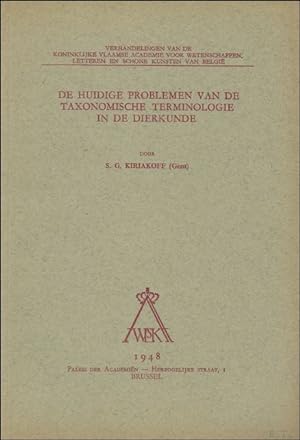 Seller image for huidige problemen van de taxonomische terminologie in de dierkunde. for sale by BOOKSELLER  -  ERIK TONEN  BOOKS