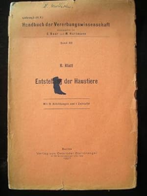 Entstehung der Haustiere. [Handbuch der Vererbungswissenschaft herausgegeben von E. Baur und M. H...