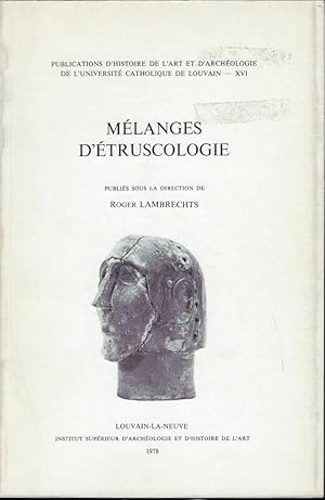 Image du vendeur pour Mlanges d'Etruscologie mis en vente par Librairie Archaion