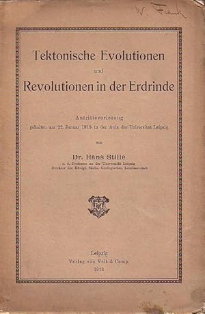Imagen del vendedor de Tektonische Evolutionen und Revolutionen in der Erdrinde. Antrittsvorlesung gehalten am 22. Januar 1913 an der Universit�t Leipzig. UND: Zur �kologie der kimmerischen Faltungen mit einer zweifach gefalteten Tafel: Die kimmerischen alpinotypen Faltungen im Rahmen des geotektonischen Erdbildes. (= Roemeriana 1, Dahlgr�n-Festschrift, 1954). 2 Hefte. a la venta por Antiquariat Carl Wegner