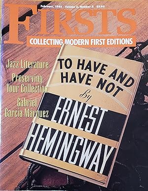 Firsts Magazine, Collecting Modern First Editions, February 1993, Vol. 3, No. 2