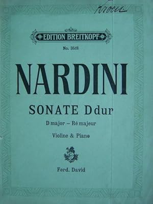 Bild des Verkufers fr Sonate fr Violine und Pianoforte, D dur. Nach der venezianischen Ausgabe von 1760 bearbeitet von Ferd. David. Hier: Neue revidierte Ausgabe von Henri Petri. 2 Stimmhefte (= komplett). zum Verkauf von Antiquariat Tarter, Einzelunternehmen,