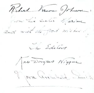 Leaf signed by Kate Douglas Wiggin and Nora Archibald Smith