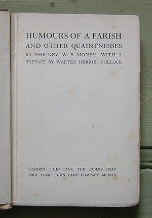 Seller image for Humours of a Parish. for sale by Monkey House Books