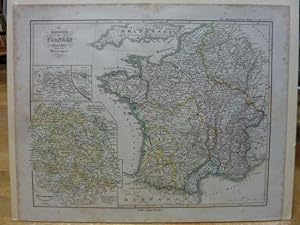 Die Reiche der Franken in Gallien unter den Merovingern, dreiteilige Landkarte aus 'Spruner's his...