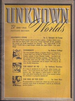 Bild des Verkufers fr UNKNOWN Worlds: June 1942 ("The Idol of the Flies") zum Verkauf von Books from the Crypt