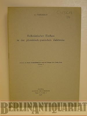 Bild des Verkufers fr Hellenistischer Einflu in der phnizisch-punischen Zhlweise. zum Verkauf von BerlinAntiquariat, Karl-Heinz Than