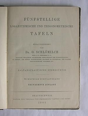 Seller image for Funfstellige Logarithmische und Trigonometrische Tafeln. for sale by Monkey House Books
