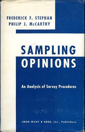 Bild des Verkufers fr Sampling Opinions: An Analysis of Survey Procedure zum Verkauf von James F. Balsley, Bookseller