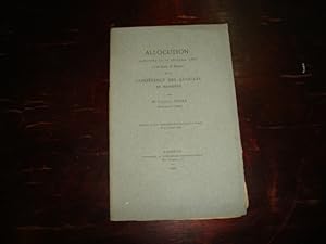 Bild des Verkufers fr Allocution prononce le 16 dcembre 1886  la sance de rentre de la Confrence des Avocats de Marseille. zum Verkauf von Tir  Part