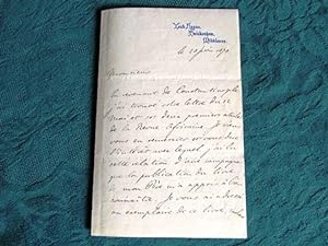 Lettre Autographe Signée de Louis Philippe d'Orléans. (20 juin 1870). 3 pages.