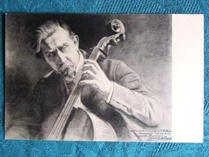 Photo de Fernand Pollain, sur Carte Autographe Signée du violoncelliste.