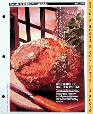 McCall's Cooking School Recipe Card: Breads 33 - Herb-Parmesan Bread : Replacement McCall's Recip...