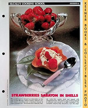 McCall's Cooking School Recipe Card: Desserts 12 - Strawberries Sabayon In Cookie Shells : Replac...