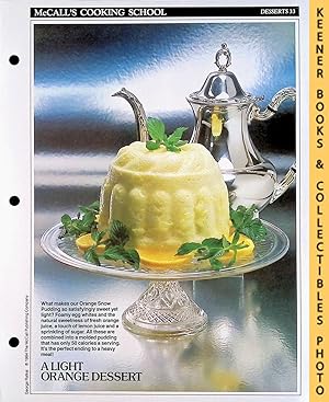 McCall's Cooking School Recipe Card: Desserts 33 - Orange Snow Pudding : Replacement McCall's Rec...