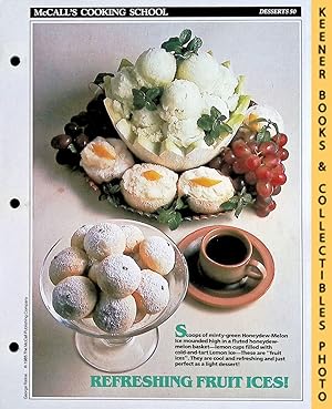 McCall's Cooking School Recipe Card: Desserts 50 - Honeydew-Melon & Lemon Ice : Replacement McCal...