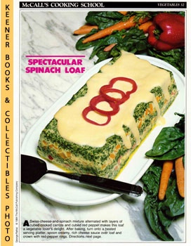 McCall's Cooking School Recipe Card: Vegetables 32 - Fresh Spinach Loaf With Cheese Sauce : Repla...