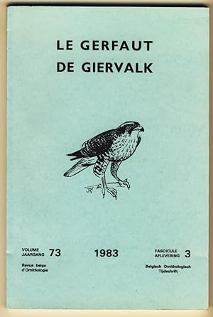 Le Gerfaut - De Giervalk. Revue belge d'Ornithologie. Volume/Jaargang 73, Fascicule/Aflevering 3....