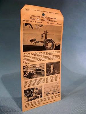 Imagen del vendedor de 1950's Studebaker Dual Powered Climatizer operating instructions card/tag a la venta por Seacoast Books