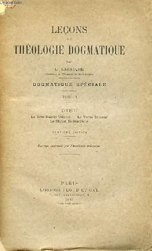 Bild des Verkufers fr LECONS DE THEOLOGIE DOGMATIQUE TOME I zum Verkauf von Le-Livre