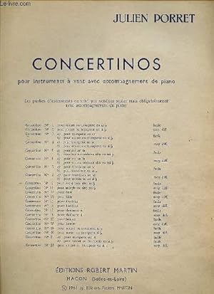 Imagen del vendedor de CONCERTINOS POUR INSTRUMENTS A VENT AVEC ACCOMPAGNEMENT DE PIANO. CONCERTINO N9 POUR SAXOPHONE ALTO MIb ET PIANO. a la venta por Le-Livre