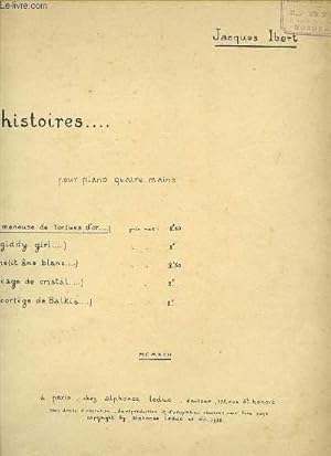Bild des Verkufers fr HISTOIRES. LA MENEUSE DE TORTUES D'OR. POUR PIANO. zum Verkauf von Le-Livre