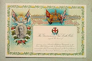 Invitation to the Naval and Military Banquet for the Inaugural Celebrations of the Commonwealth o...