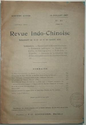 Seller image for La Revue Indo-Chinoise, lot de 13 numros suivis du 30 juin au 30 dcembre 1907, for sale by LIBRAIRIE L'OPIOMANE