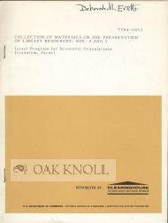 Seller image for COLLECTION OF MATERIALS ON THE PRESERVATION OF LIBRARY RESOURCES for sale by Oak Knoll Books, ABAA, ILAB