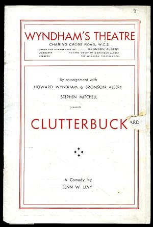 Imagen del vendedor de Clutterbuck: Souvenir Theatre Programme Performed at Wyndham's Theatre Charing Cross Road, London a la venta por Little Stour Books PBFA Member